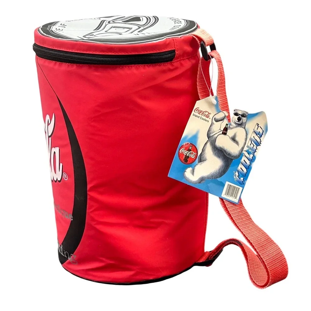 Coca-Cola 1999 Insulated Cooler Bag Red Can Shape Shoulder‎ Strap Vintage NEW